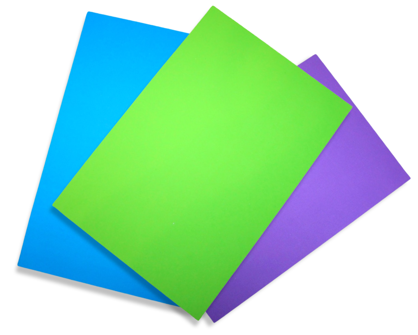 Фоамиран матовый 1 мм 20х30 см 3 шт. Зеленый/Голубой/Фиолетовый (00000006500)