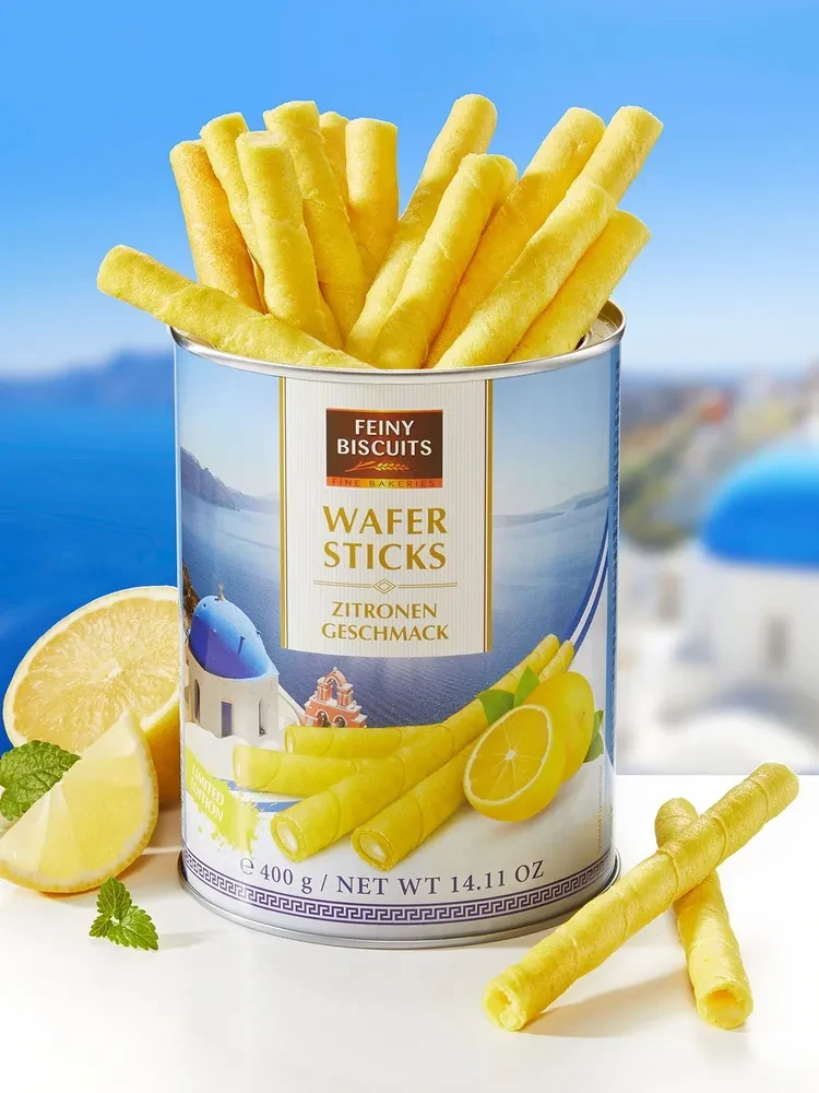 Вафли трубочки Feiny Biscuits Wafer Sticks Zitronen Geschmack 400 г
