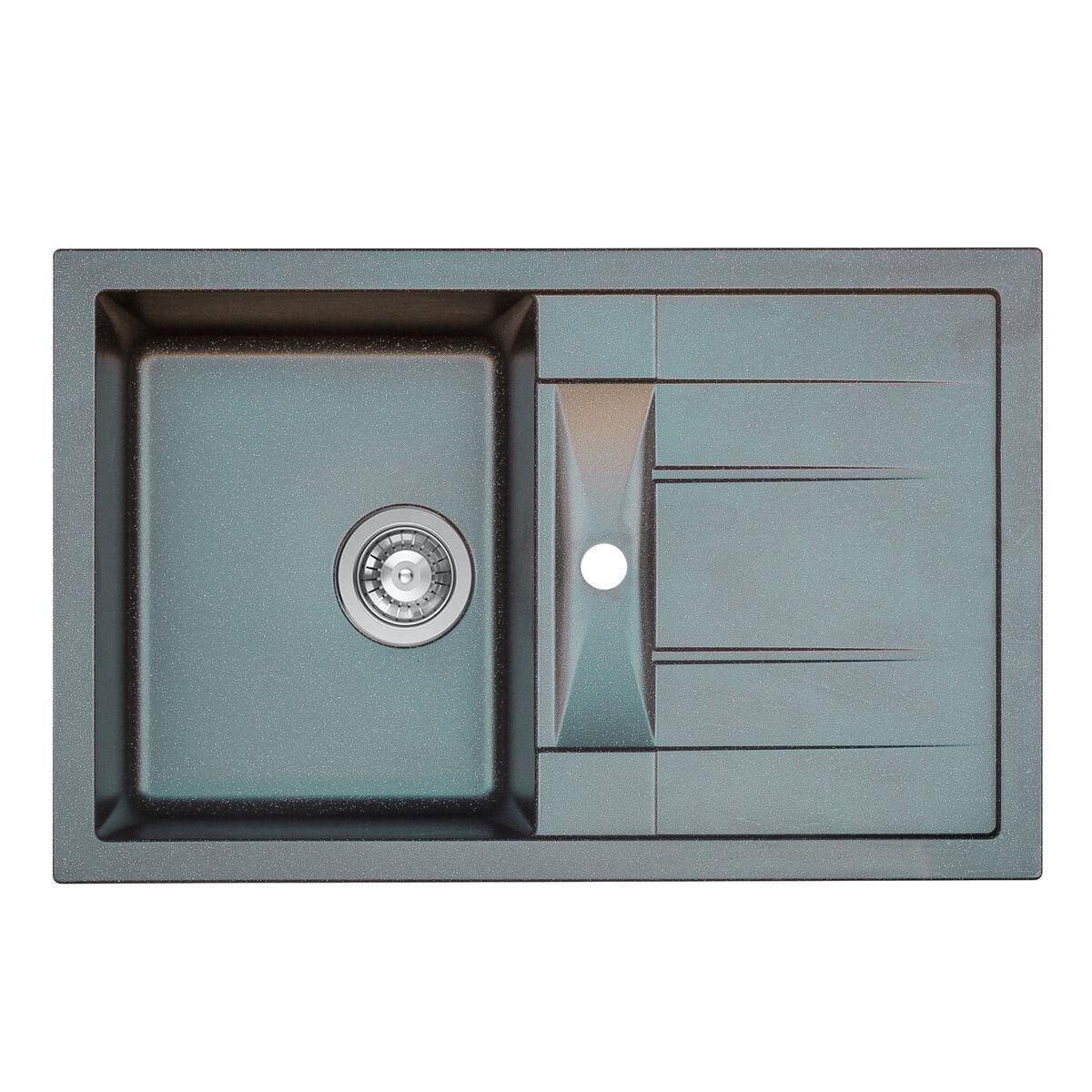 Мойка для кухни Platinum 7850 Troya гранит матовый Черный металлик Мойка для кухни Platinum 7850 Troya гранит матовый Черный металлик