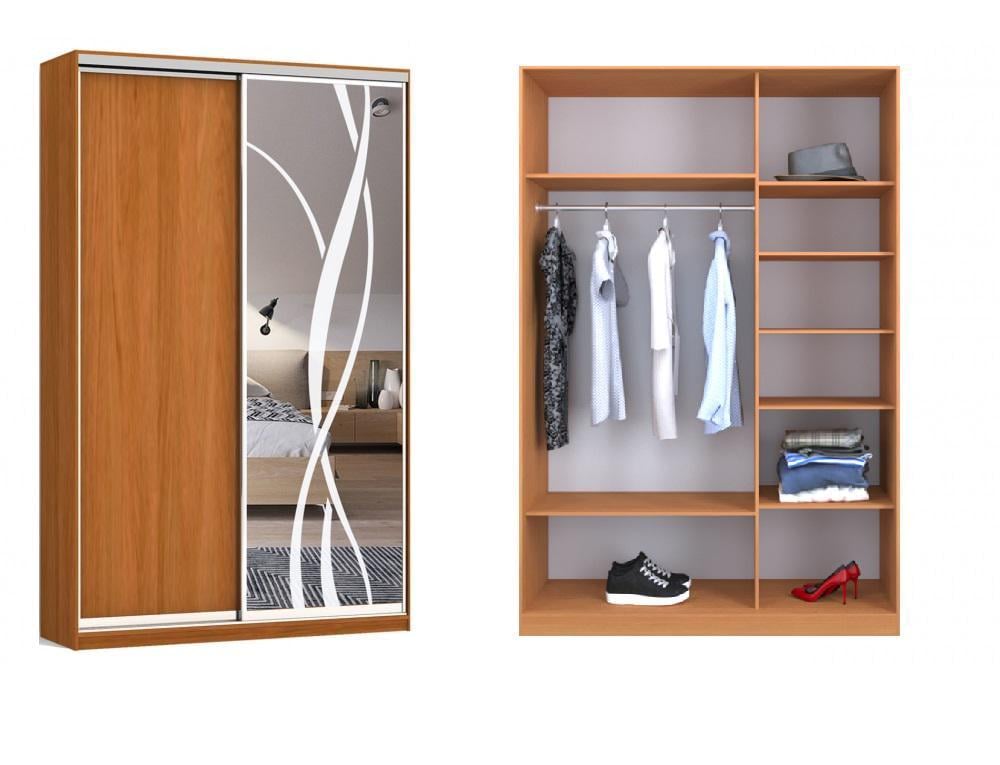 Шкаф-купе Luхe 2 двери ДСП/Пескоструй рисунок 9 CLS-I 1000х2000х450 мм Ольха (29955) - фото 2