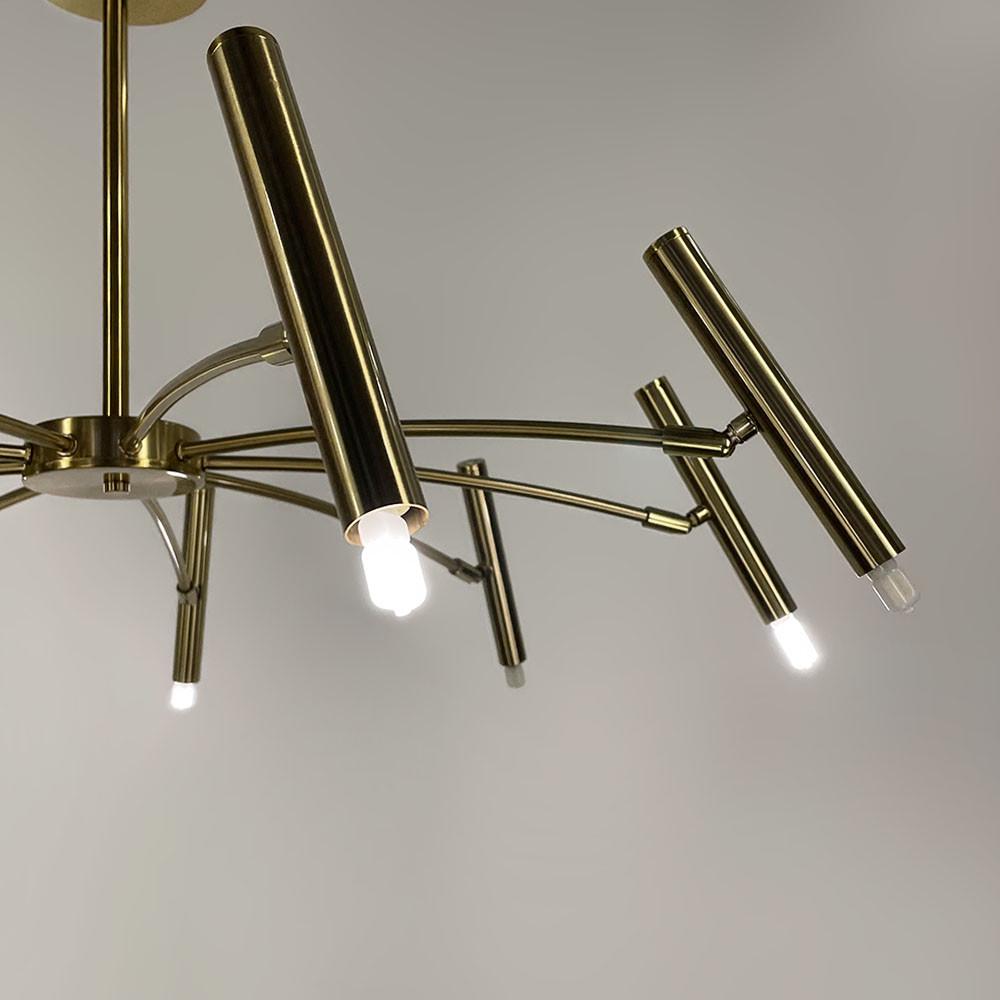 Люстра трубчаста з 9 регулюючими плафонами Латунь (LF_ST 01/9 AB) - фото 4 Люстра трубчаста з 9 регулюючими плафонами Латунь (LF_ST 01/9 AB) - фото 4