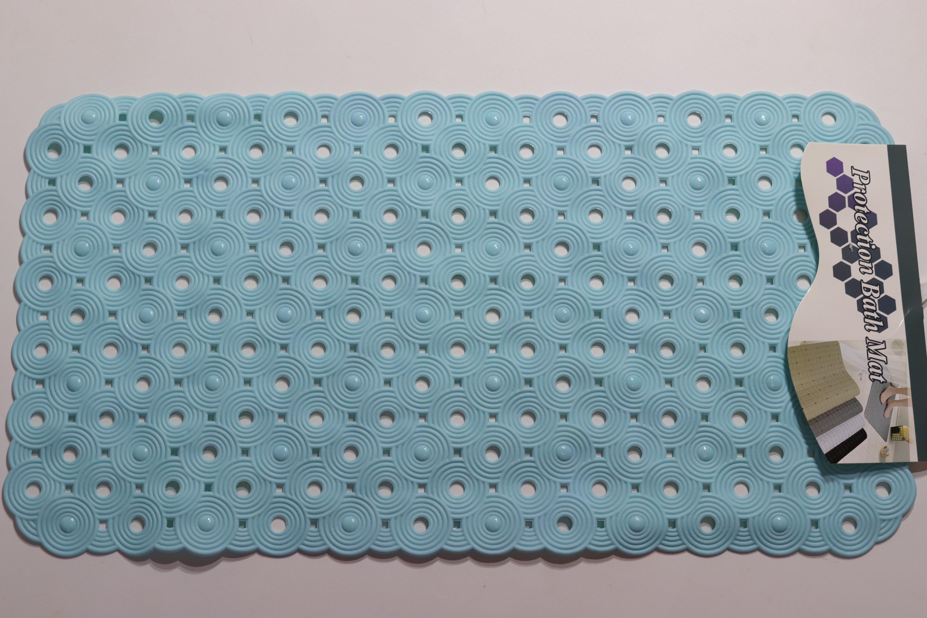 Килимок антиковзький Circle у ванну на присосках 69x37 см Блакитний (1806/blue)