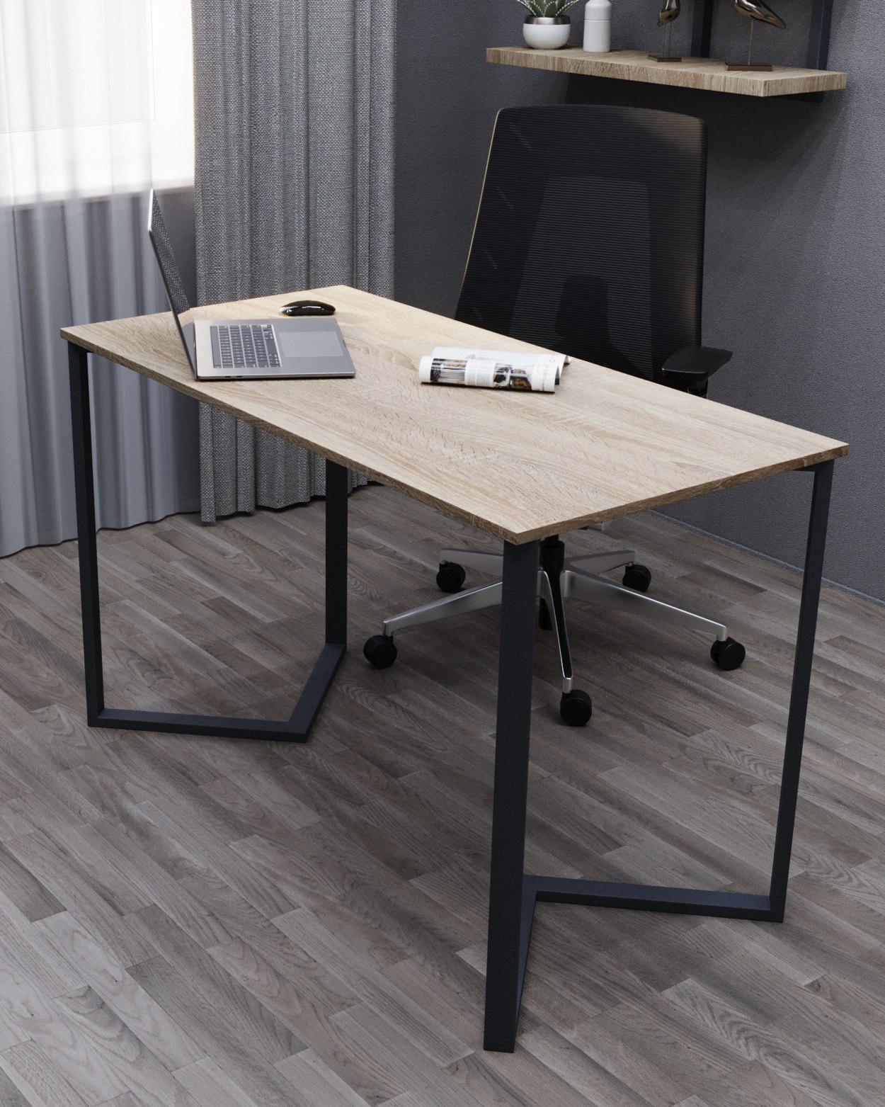 Стол письменный Loft Серия 9 металлический профиль 50х25 мм 1400х700х16 мм Дуб сонома (21973026)