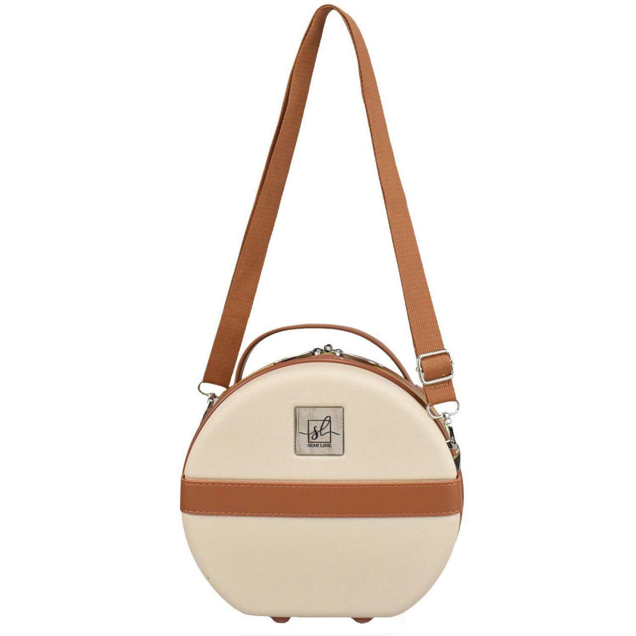 Б'юті-кейс Semi Line Vintage з дзеркалом 5 л Ecru/Brown (DAS302665) Б'юті-кейс Semi Line Vintage з дзеркалом 5 л Ecru/Brown (DAS302665)