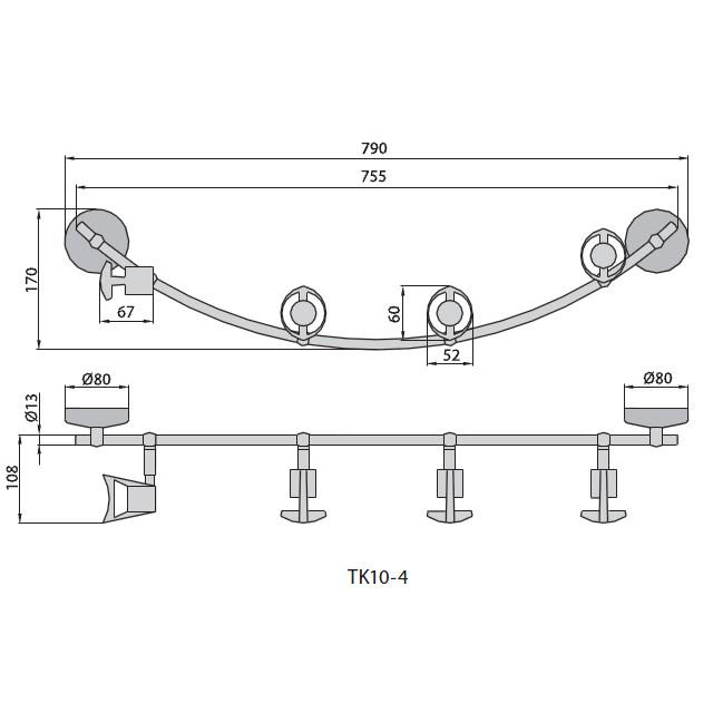 Светильник Brilum TK10-4 Серебряный (LS-TK1470-73) - фото 3