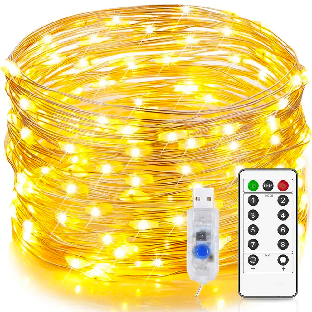 Гирлянда Роса от USB с пультом Т 100 м белый (30877888)