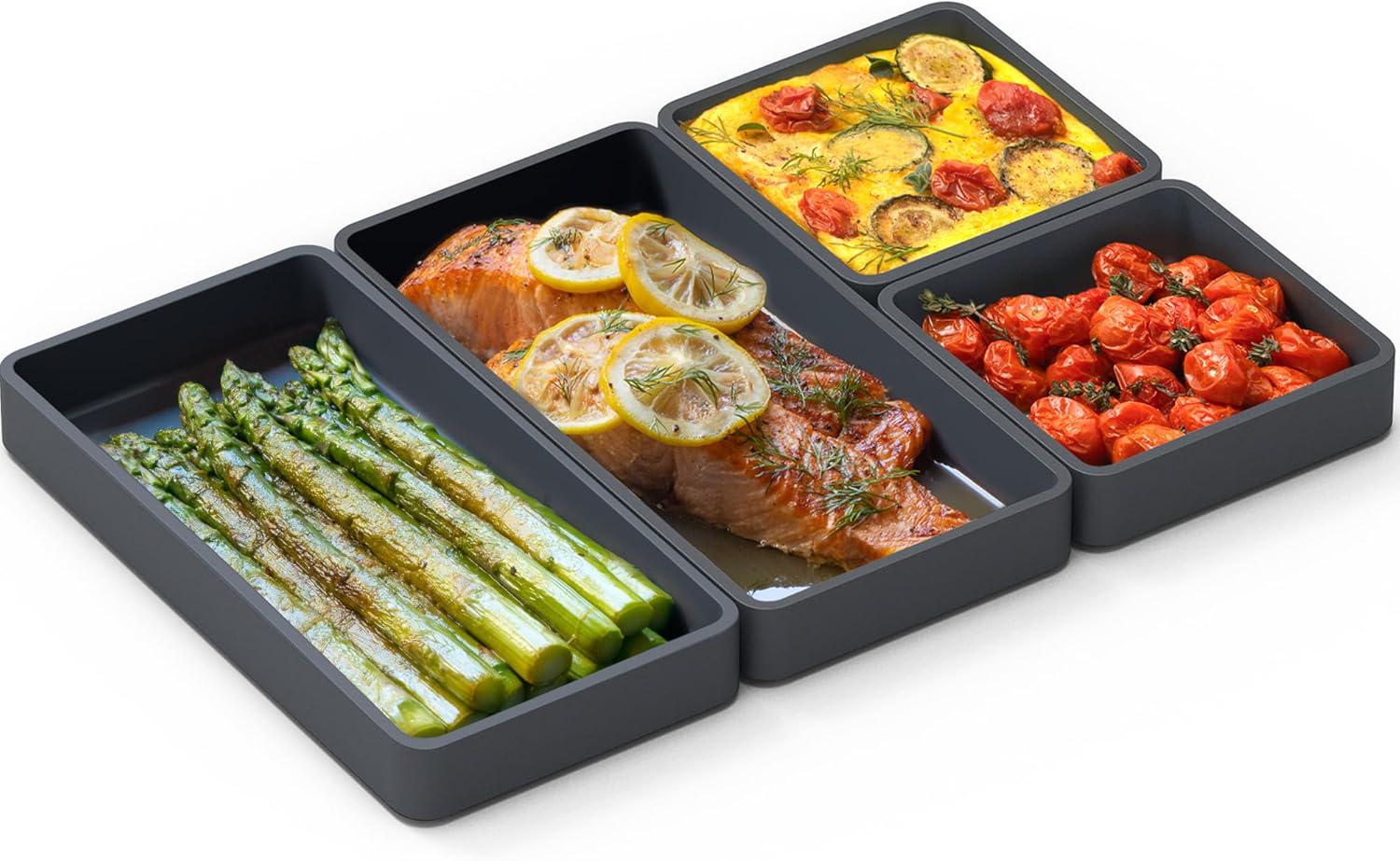 Набор силиконовых форм-разделителей LET'S RESIN антипригарные для духовки и морозилки 4 шт. Серый - фото 7