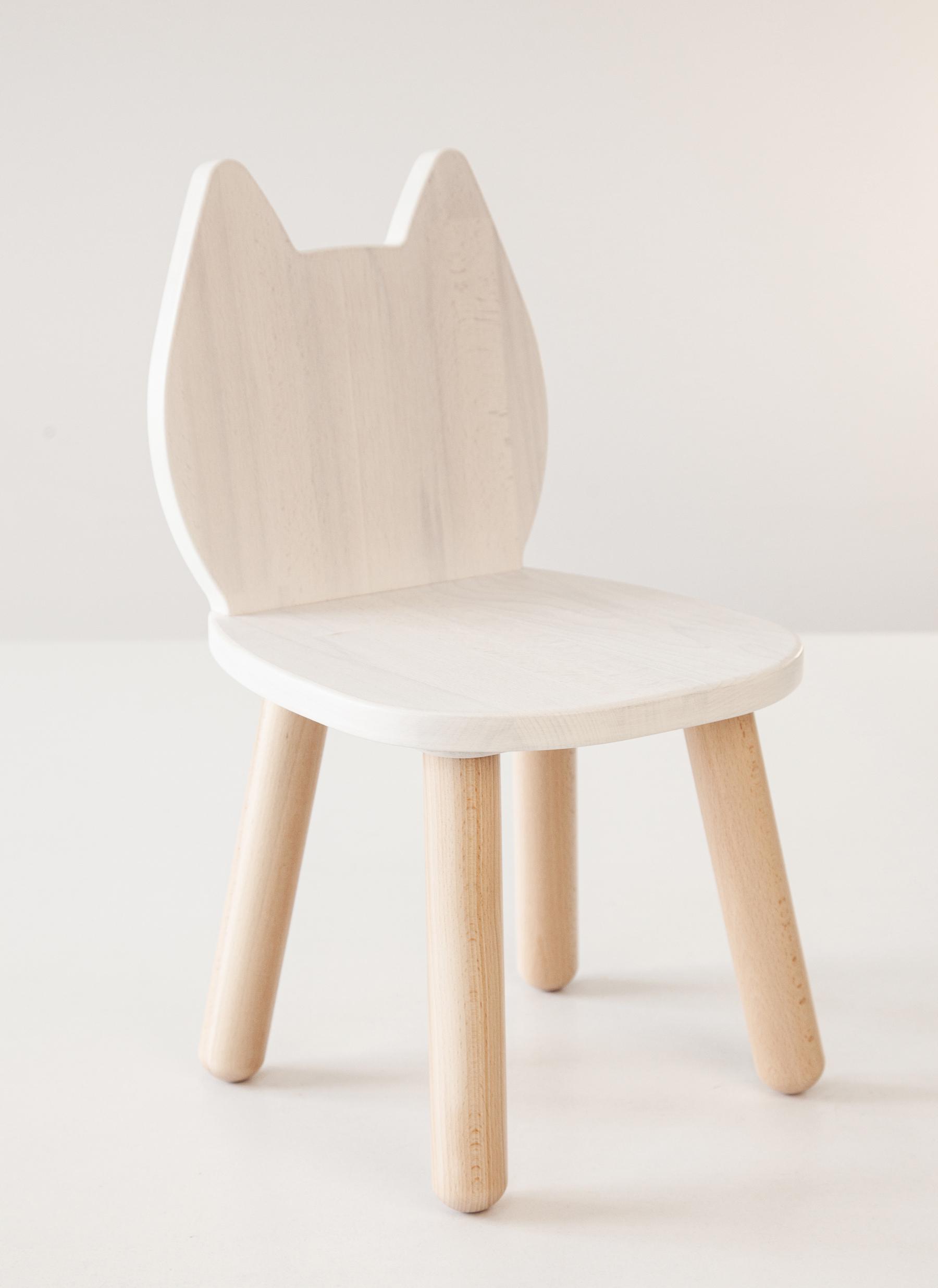 Детский деревянный стульчик Tatoy Котик для детей 4-7 лет Белый - фото 2 Детский деревянный стульчик Tatoy Котик для детей 4-7 лет Белый - фото 2