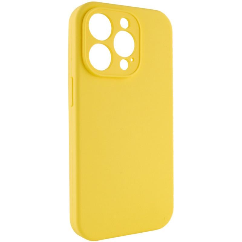 Чехол Silicone Case Full Camera Protective (AA) NO LOGO для Apple iPhone 15 Pro Max (6.7") Жёлтый | Yellow - фото 1