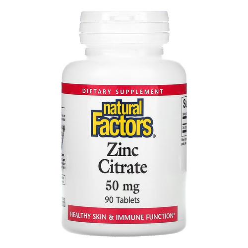 Цинк Natural Factors Zinc Citrate 50мг 90 табл. (NFS-01680)