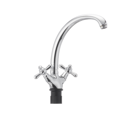 Смеситель для кухни Cron TEOREMA-273 с высоким изливом с двумя вентилями цинковый сплав Хром (b-CR0834) - фото 2 Смеситель для кухни Cron TEOREMA-273 с высоким изливом с двумя вентилями цинковый сплав Хром (b-CR0834) - фото 2