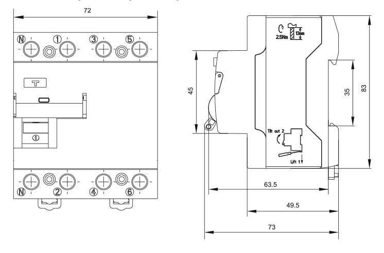 Пристрій захисного відключення UTrust 3P+N А AC 25А 30 mА (A0010210139) - фото 7