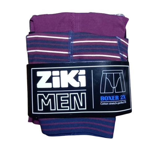 Набор трусов-боксеров мужских Ziki MEN полоска 2 шт. S Вишневый (85685)