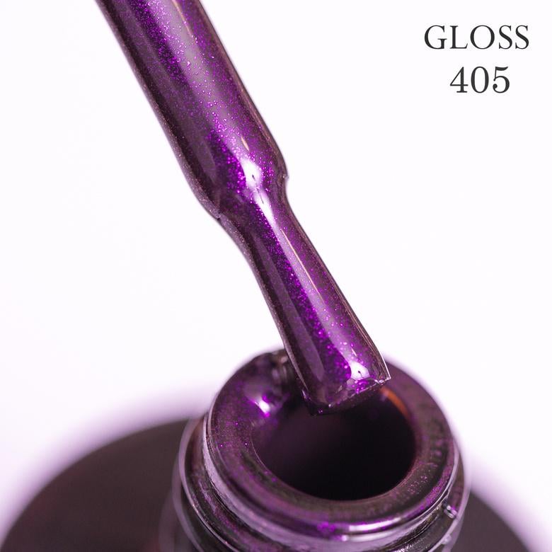 Гель-лак GLOSS 405 с микроблеском 11 мл Фиолетовый (7975621)