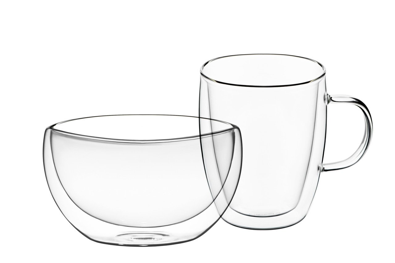 Набор пиала и чашка с двойными стенками Ardesto 500 мл (AR2650BG)