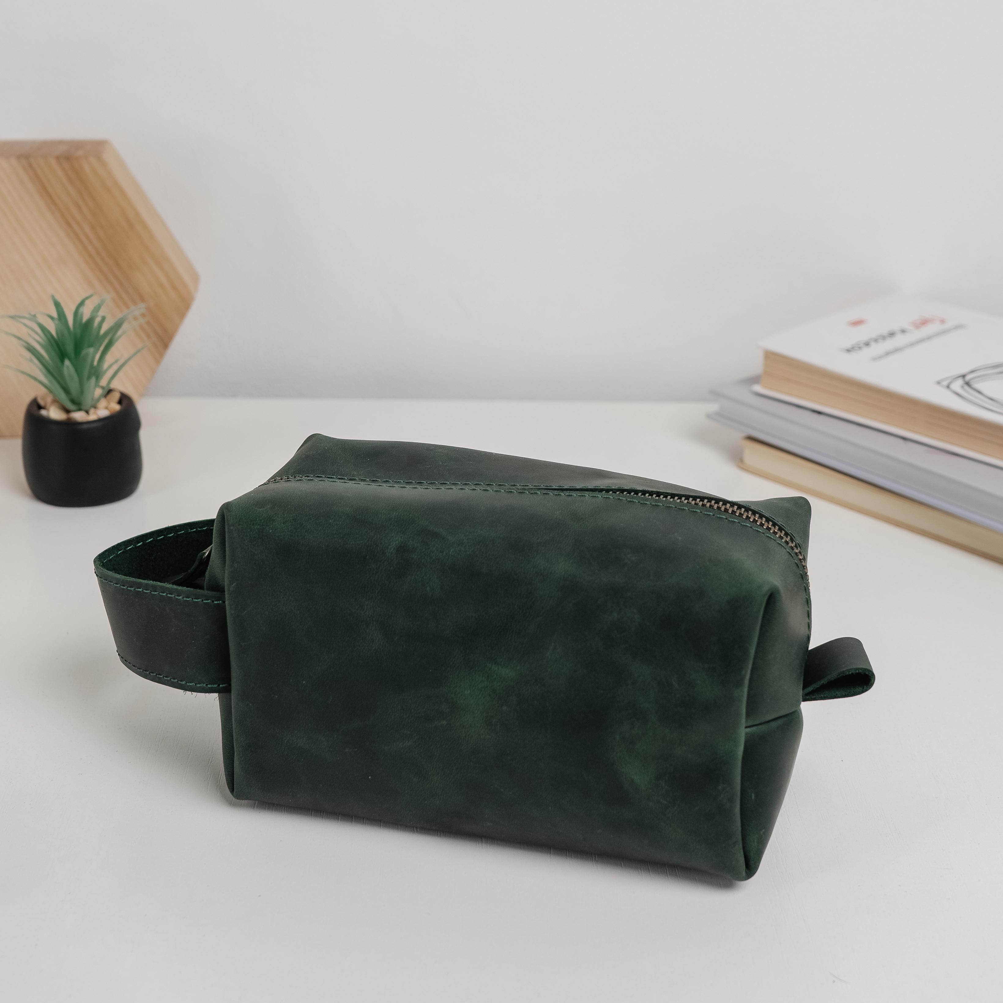 Органайзер-косметичка кожаная Cherdak Must Green