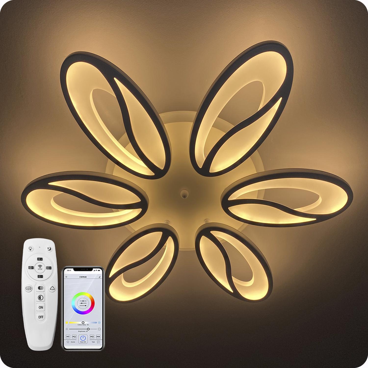 Люстра світлодіодна 517 Dlight 3color з пультом 105 Вт Білий (01799) - фото 4