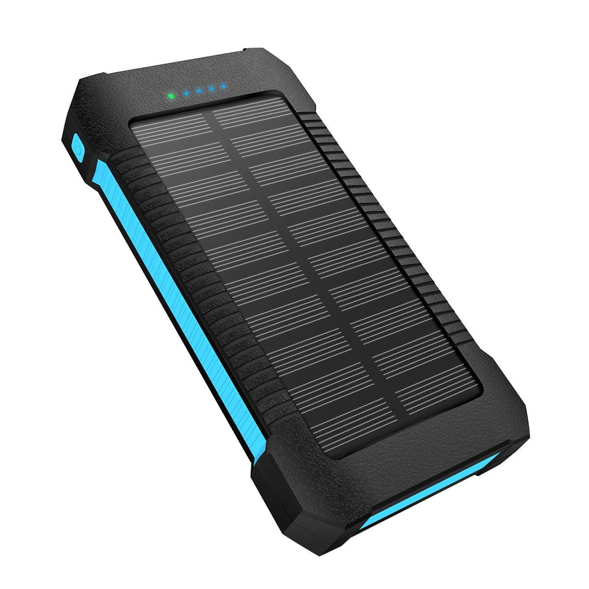 Павербанк с солнечной панелью Wireless Solar Power Charger VHG DN36 30000 mAh Blue