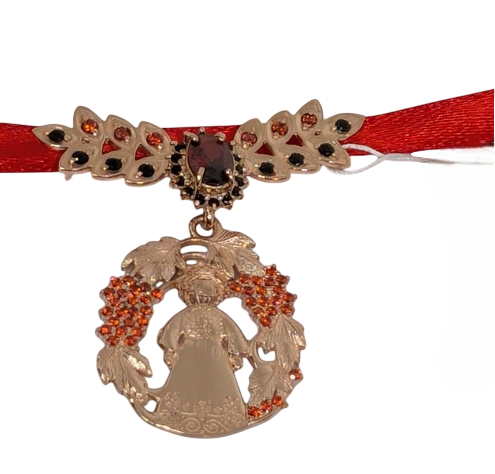 Дукач на ленту кулон-оберег ОЛОК кукла Мотанка в калине серебро 925 пробы