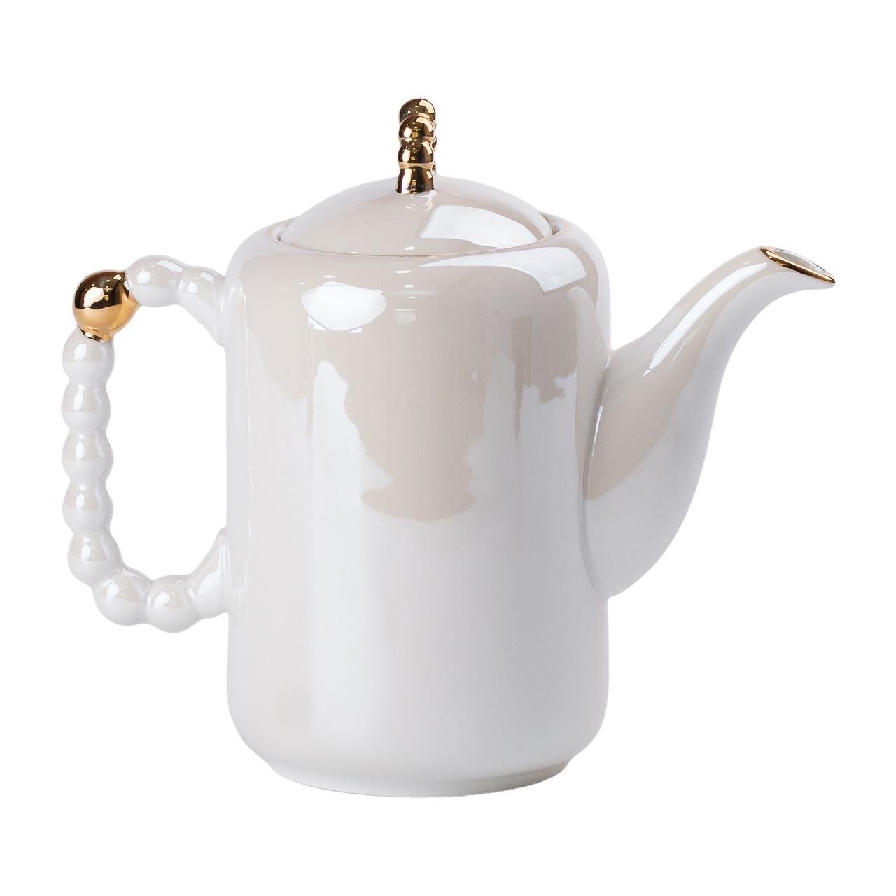 Чайный набор на 6 персон с заварочным чайником и керамической подставкой Белый - фото 2