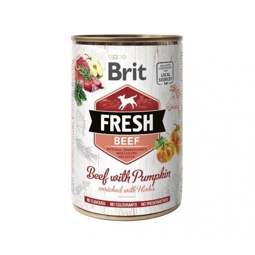 Корм консервований для собак Brit Fresh Beef/Pumpkin з яловичиною та гарбузом 400 г