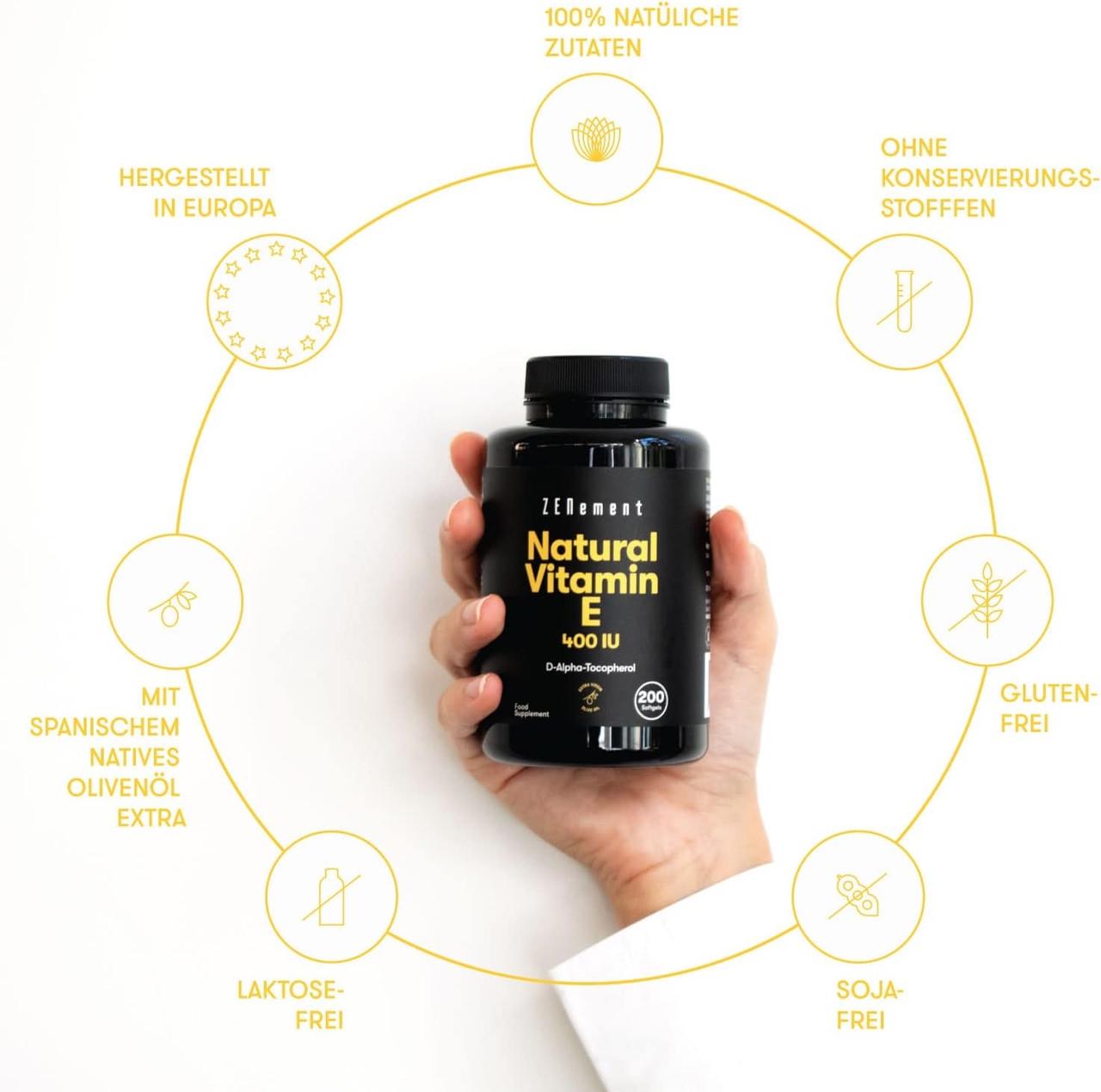 Вітамін Zenement Е 400 МО Dальфатокоферол 200 капсул (50096946) - фото 2 Вітамін Zenement Е 400 МО Dальфатокоферол 200 капсул (50096946) - фото 2