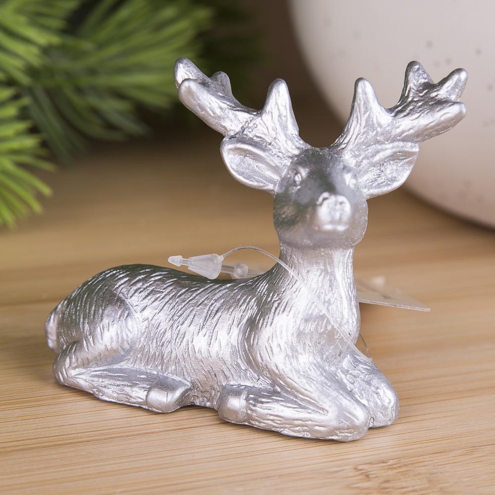 Статуетка олень лежачий Срібний (4496-2)