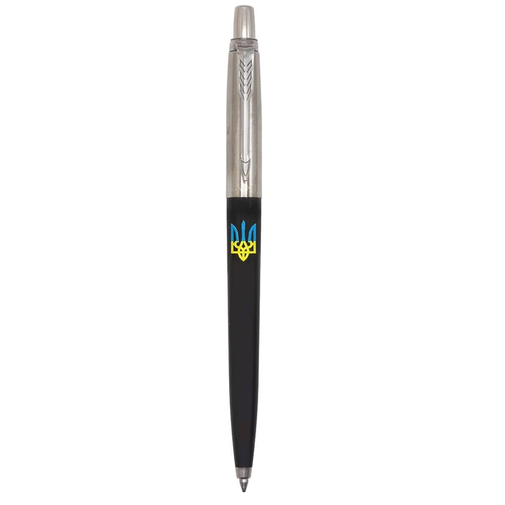 Подарочная ручка шариковая Parker Jotter Ukraine Ct Bp Трезубец Сине-желтый Black (15632_T0016u)