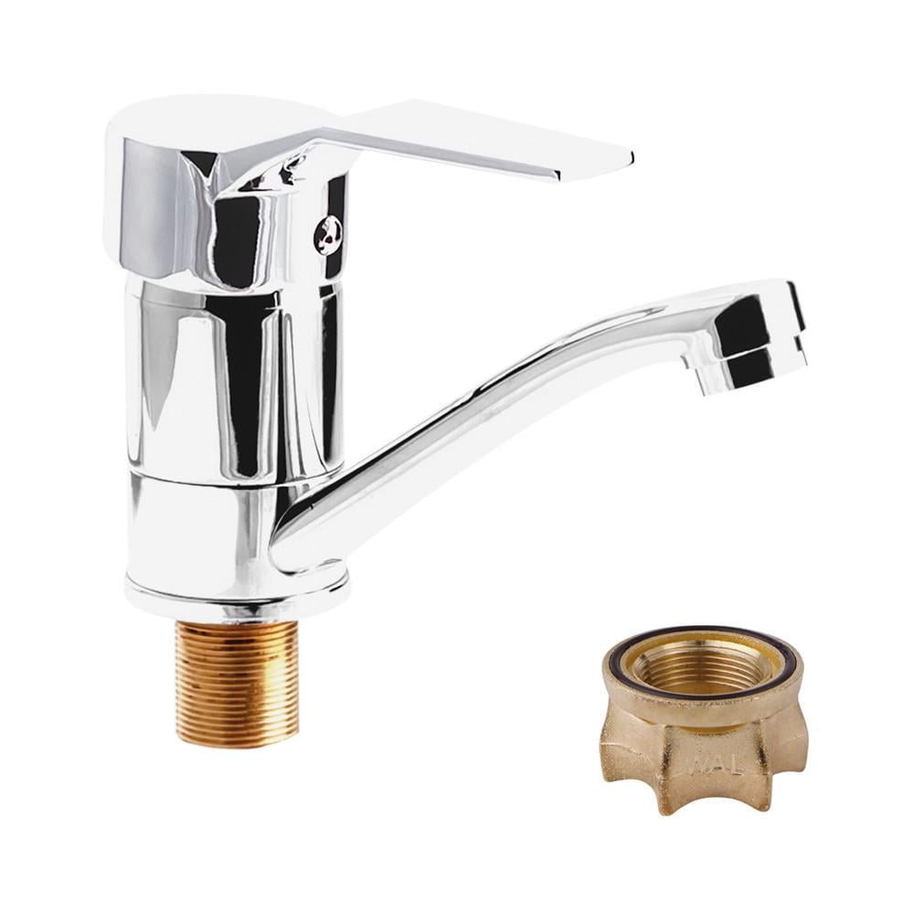 Смеситель для умывальника с коротким изливом на гайке WAL KIS1-X283 Смеситель для умывальника с коротким изливом на гайке WAL KIS1-X283