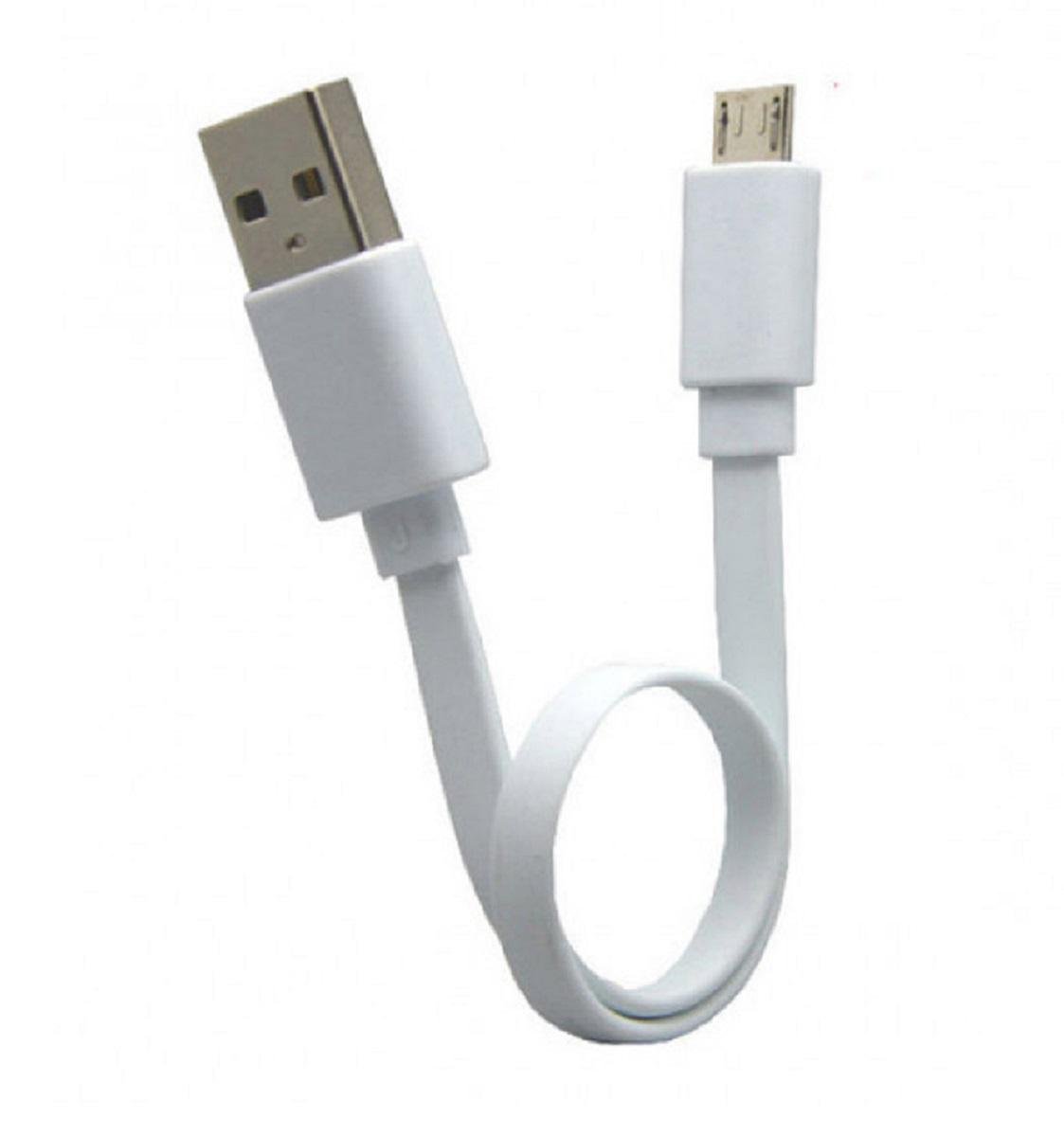 Кабель USB-microUSB для зарядки телефона 20 см Белый (CUSB02W) - фото 1