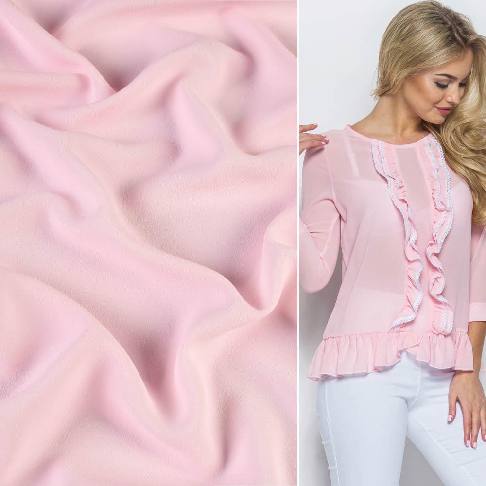 Ткань креп стрейч ширина 150 см Розовый (11412.007) - фото 2