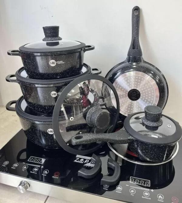 Набір посуду із гранітним антипригарним покриттям Higher Kitchen НК-316 з 12 предметів - фото 2 Набір посуду із гранітним антипригарним покриттям Higher Kitchen НК-316 з 12 предметів - фото 2