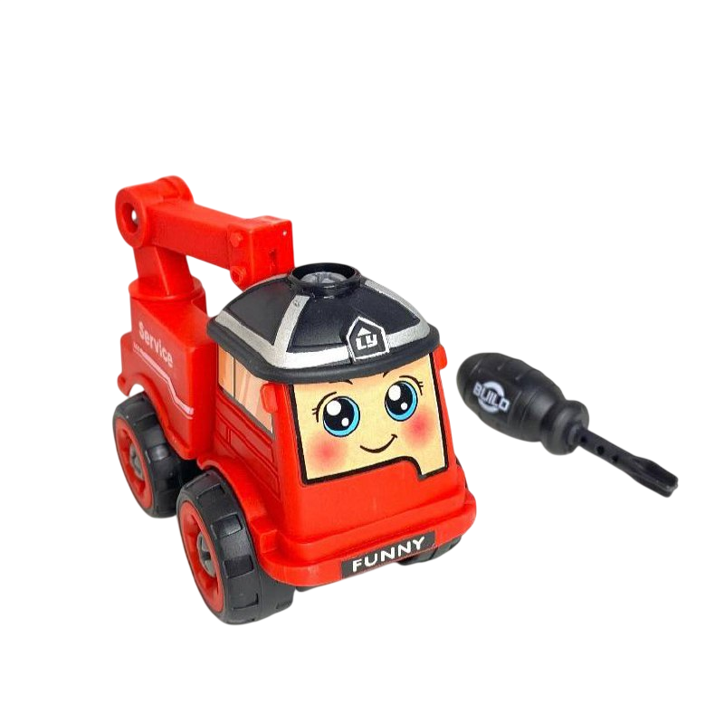 Машинка конструктор-детская Limo Toy LY031C на шурупах спецтехника с отверткой Кран (2289301799)