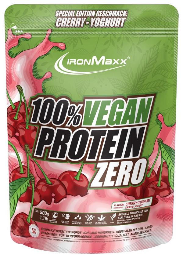 Протеин IronMaxx 100% Vegan Protein Zero 500 g /16 servings/ Cherry Yogurt