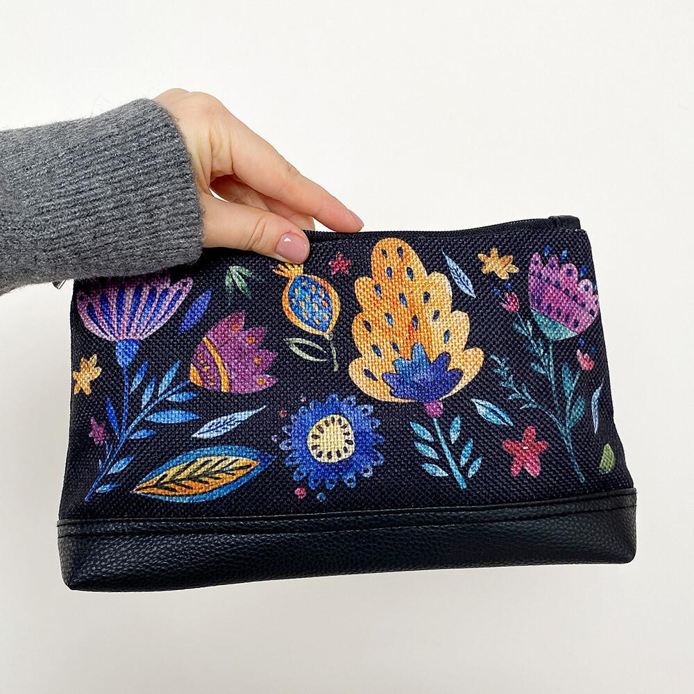 Косметичка жіноча дорожня Presentville Lovely Листя (KK_FFL007_BL) - фото 2 Косметичка жіноча дорожня Presentville Lovely Листя (KK_FFL007_BL) - фото 2