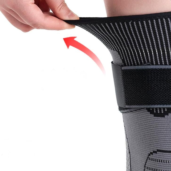Наколінник подовжений еластичний з ременем на липучці Чорний (2536406489) - фото 4