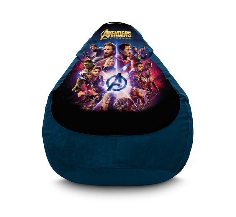 Кресло мешок iPuff Avengers End Game Blue Флок XXL 90х125 см Синий