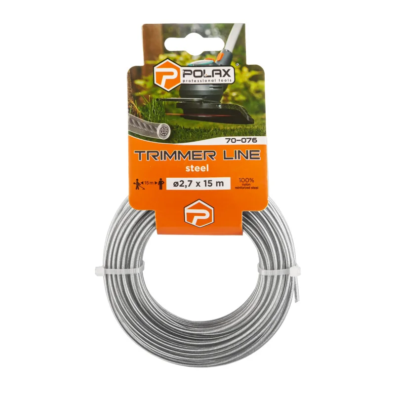 Жилка для триммера Polax "Круг со стальным кордом" 2,7 мм 15 м (70-076)