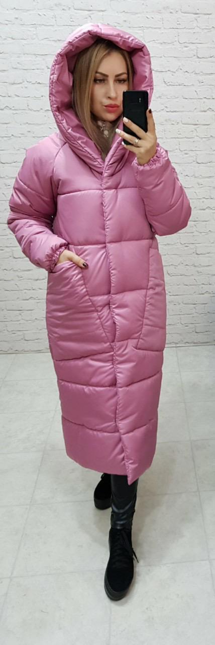 Пуховик об'ємний супер довгий Аiza А500 р. 42-44 Фіолетовий - фото 4 Пуховик об'ємний супер довгий Аiza А500 р. 42-44 Фіолетовий - фото 4