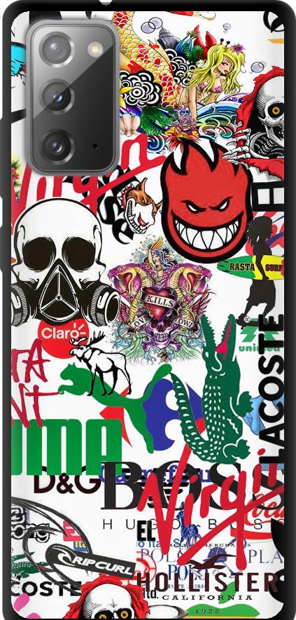 Чехол на Samsung Galaxy Note 20 Many different logos (4022b-2036-42517)