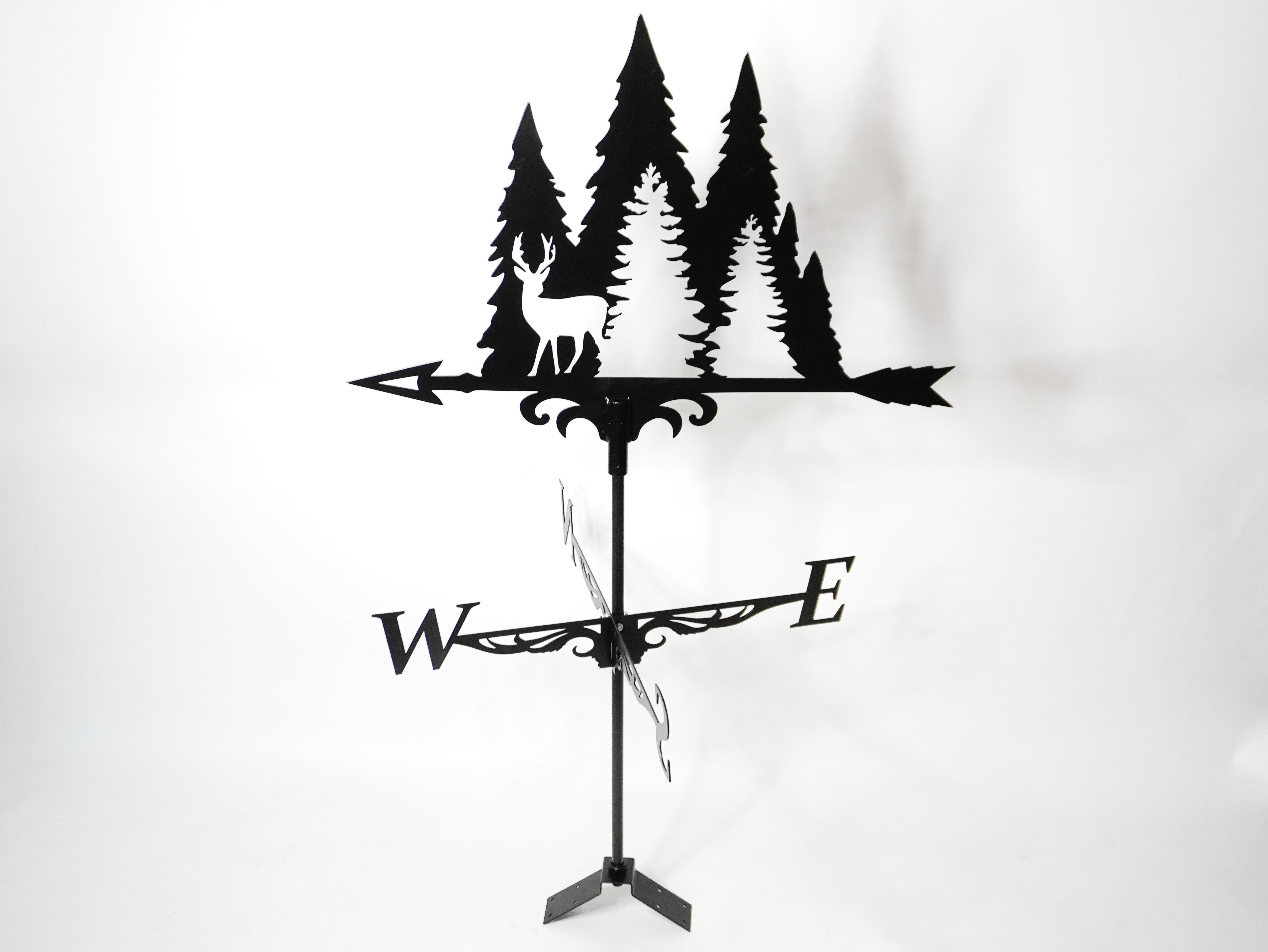 Флюгер на дах металевий Олень в лісі Чорний - фото 2