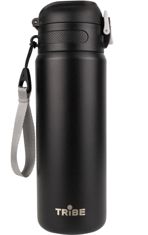 Термокружка со встроенной трубочкой Tribe Urban T-DD-0013 600 мл Черный (8585053828755)