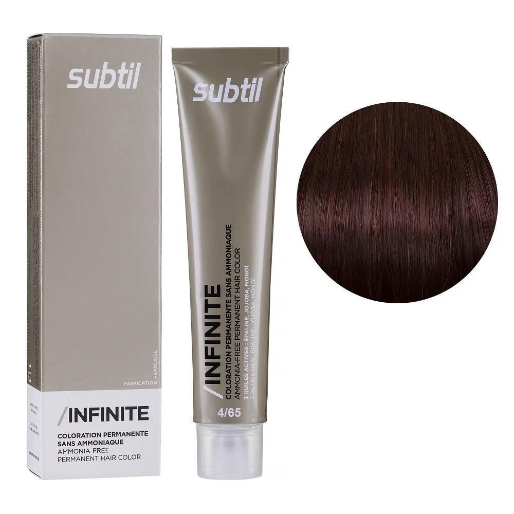 Крем-краска безаммиачная для волос Subtil Infinite Permanent Hair Color 4.65 Красный шатен красное дерево 60 мл