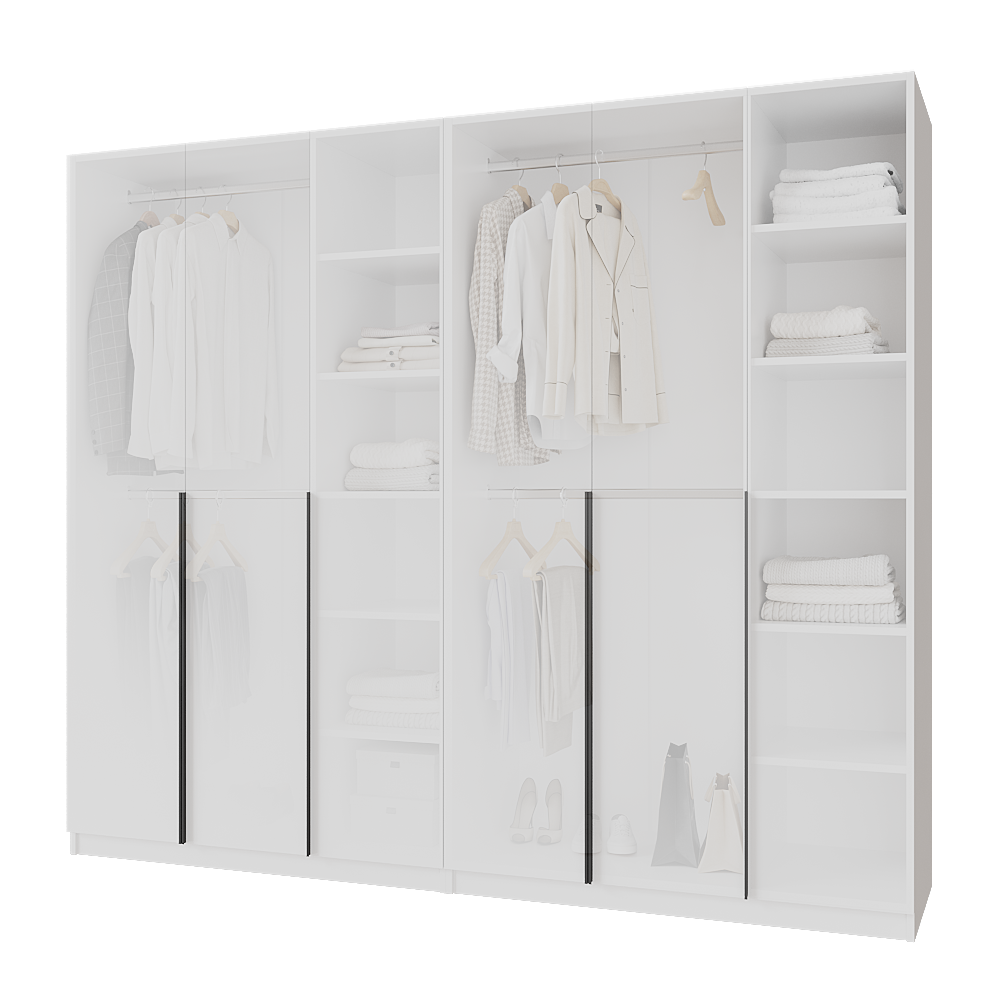 Шкаф распашной Меблітренд Чиназес Чи-2400 2400х500х2050 мм Белый (26862402) - фото 2 Шкаф распашной Меблітренд Чиназес Чи-2400 2400х500х2050 мм Белый (26862402) - фото 2