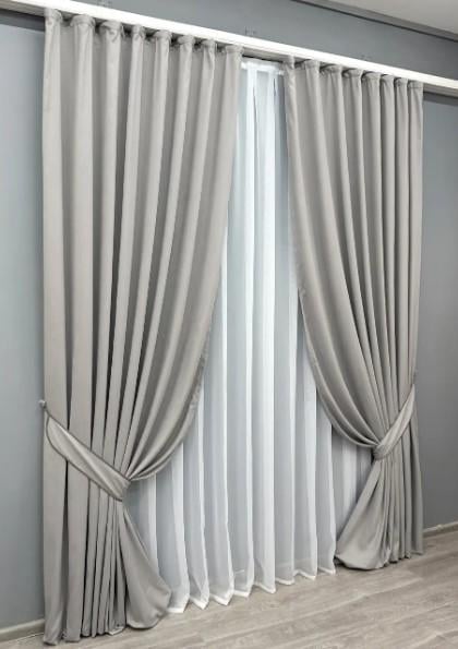 Шторы из микровелюра Petek 1,5х2,9 м 2 шт. Светло-серый (1832ш 33-0812) - фото 8