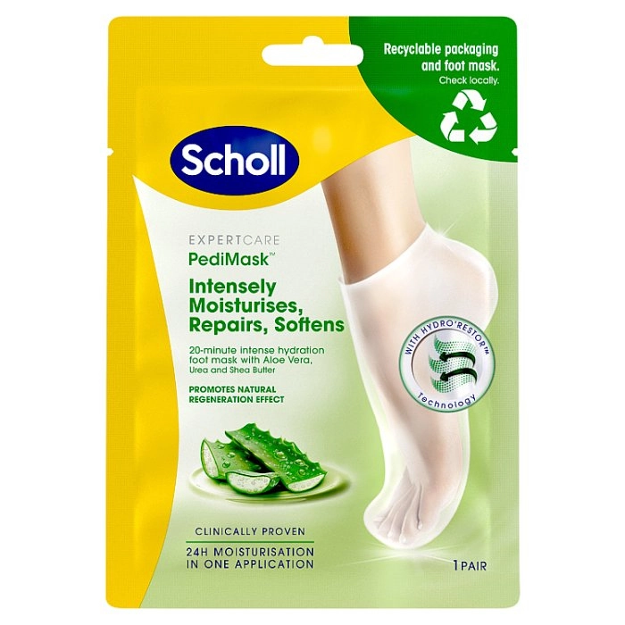 Маска-носочки для ног Scholl ExpertCare PediMask с алоэ вера питательная 1 пара (33972622)