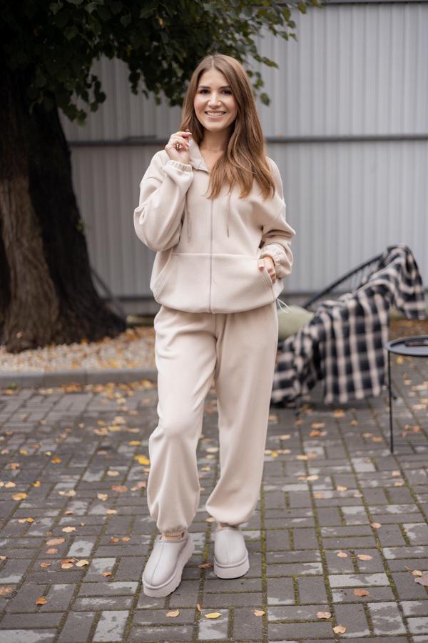 Спортивный костюм женский AKSAN зимний флисовый двойка XS Светло-бежевый (25.2789_light-beige_40(XS))