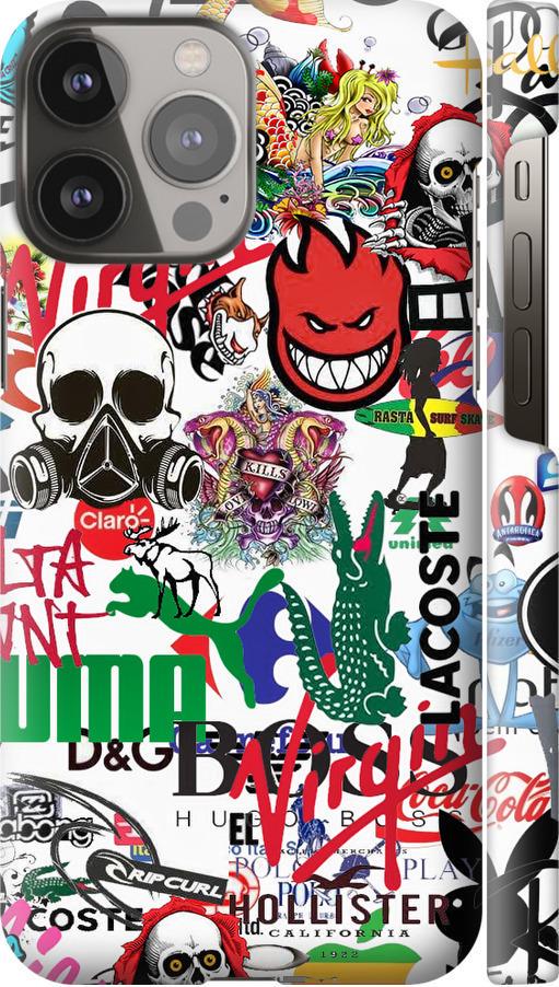Чехол на iPhone 13 Pro Max Many different logos (4022m-2371-42517)