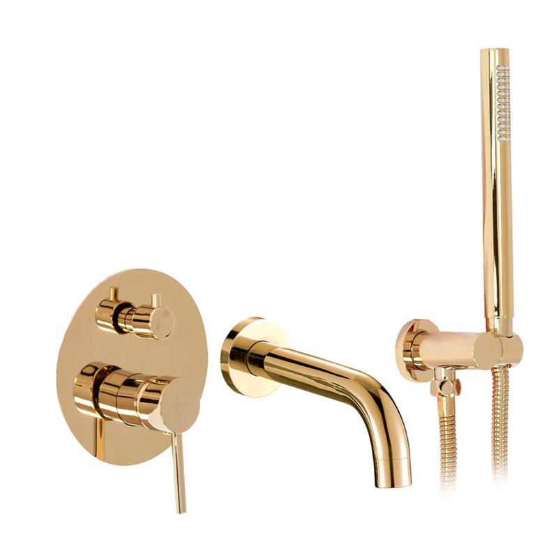 Смеситель для ванны скрытого монтажа Art design Nice 3453G Золотой