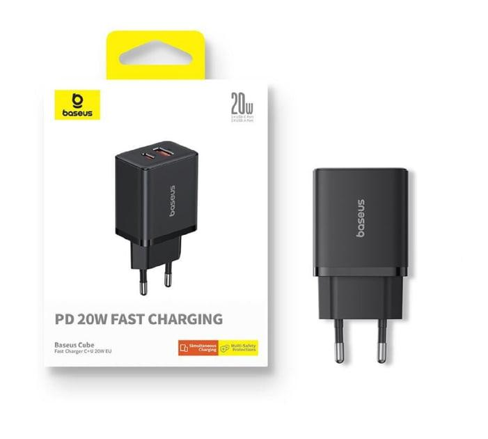 Зарядное устройство BASEUS Cube PD 20W Fast Charging USB-A USB Type-C EU QC4.0 QC3.0 Black